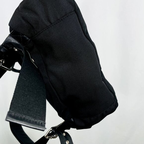 Giuseppe Zanotti Randy Technical Black + Silver Leather + Canvas Bag Backpack - Picture 12 of 16